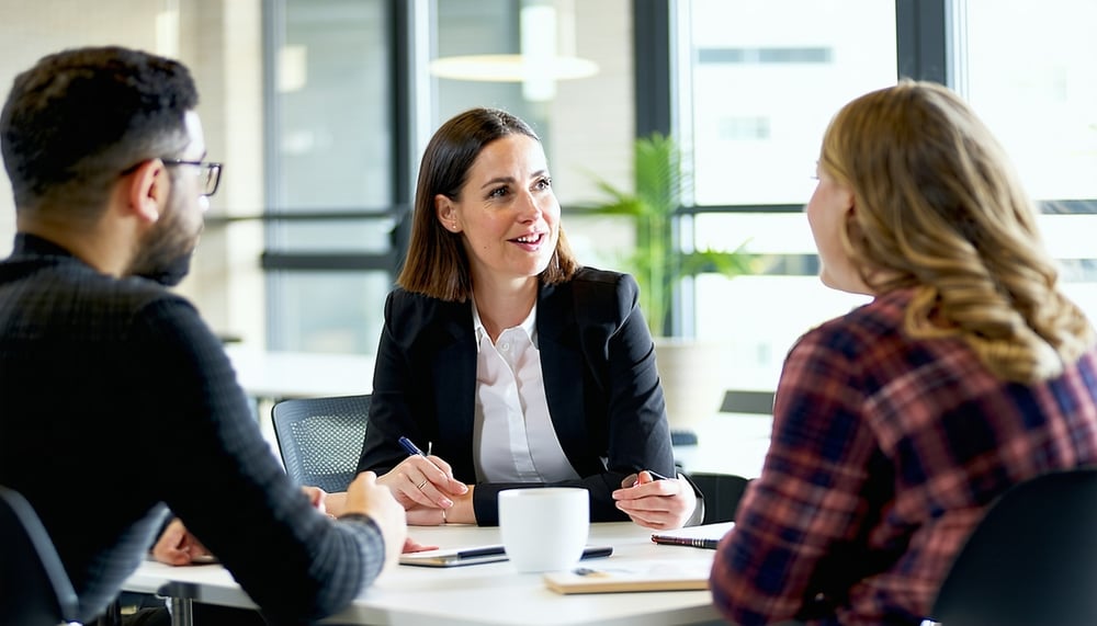 Nonprofit consultant collaborating with a team
