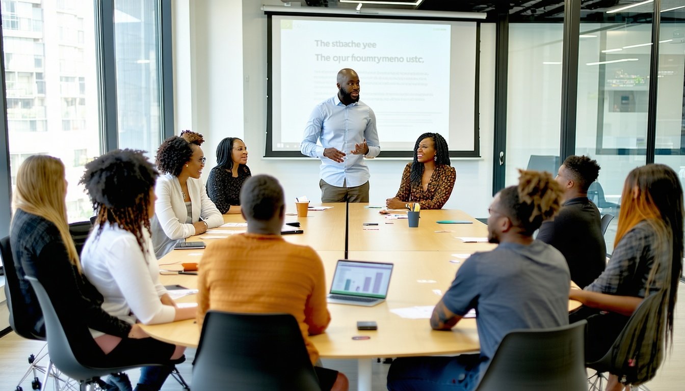 A facilitator leading a nonprofit strategy session